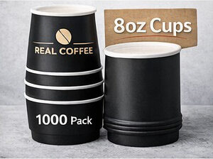 Home 8oz black coffee cups (1000 pack)